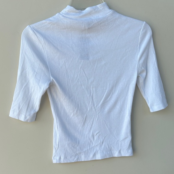 Express Fitted White Ribbed Top - Picture 5 of 5